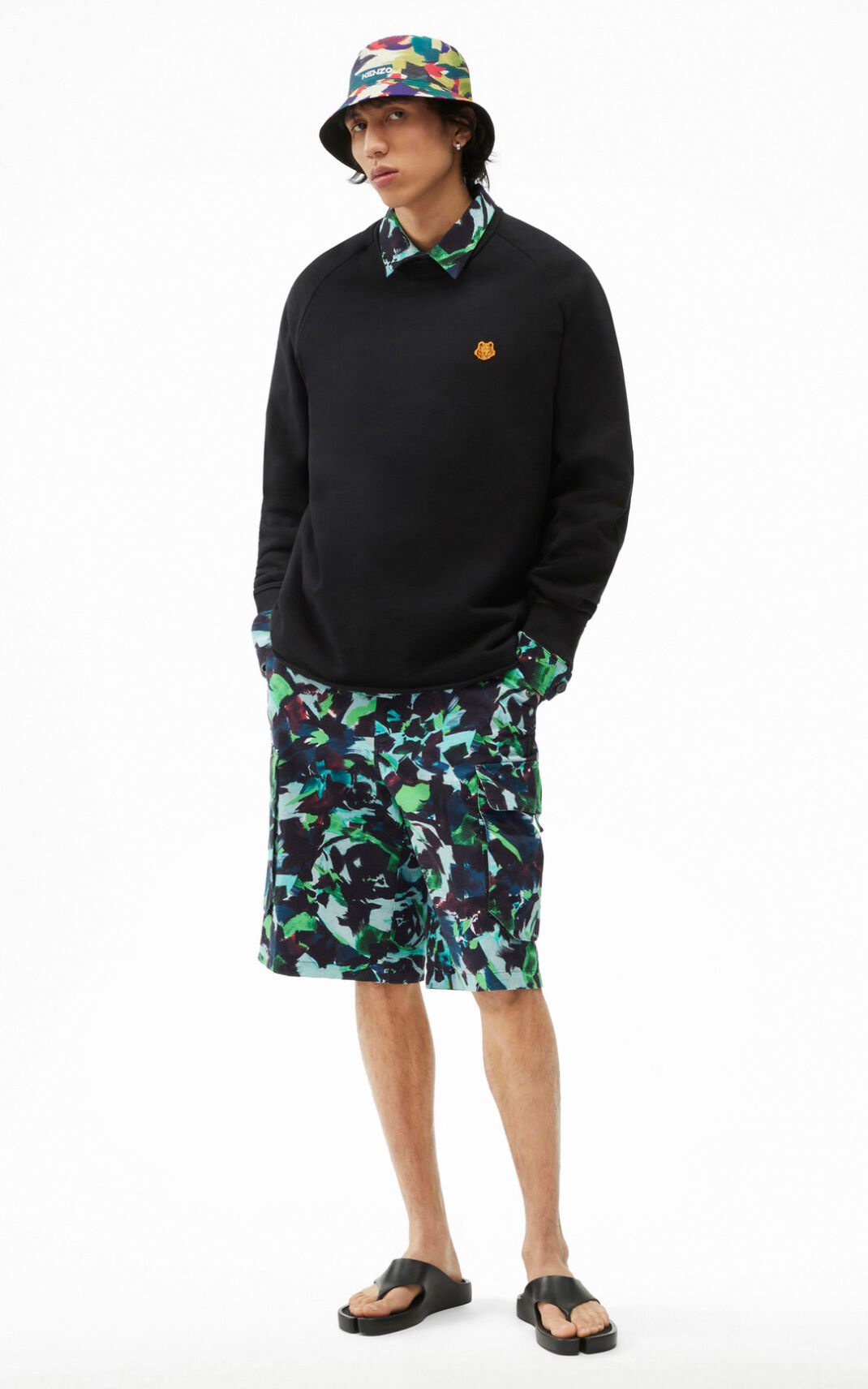 Sweat Kenzo Homme Tiger Crest oversized Noir KXIPQ-8962